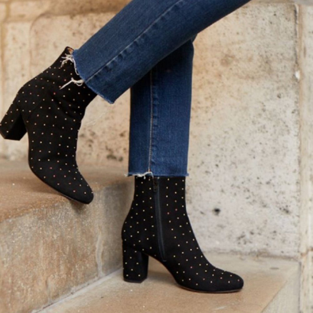 Brand New Sézane Léa Boot (Black/ Gold Studs)
